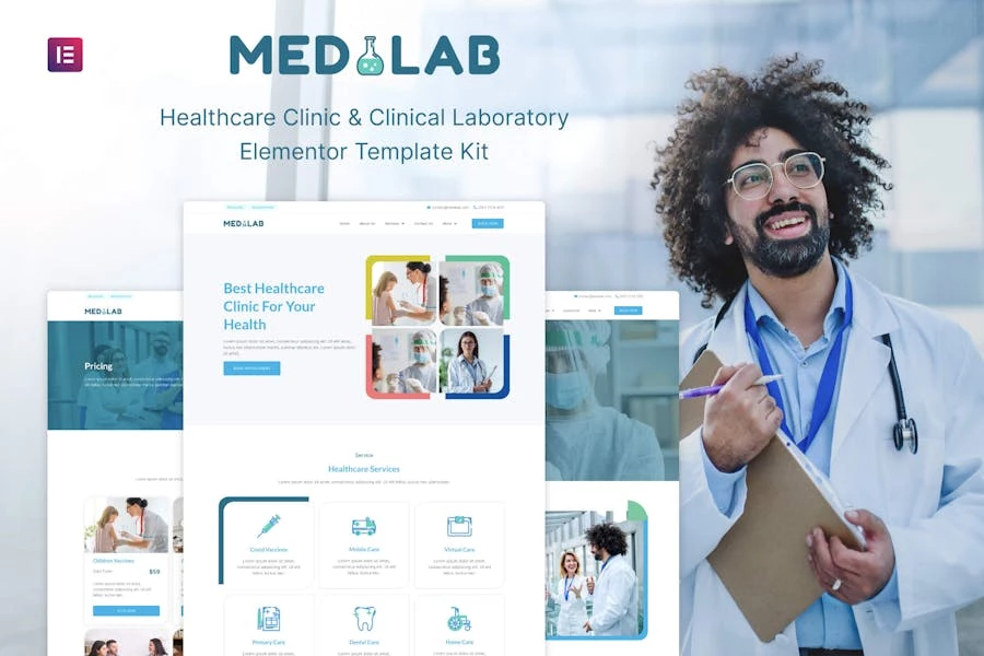 Medilab - Template Kit Elementor de laboratorio clínico y sanitario