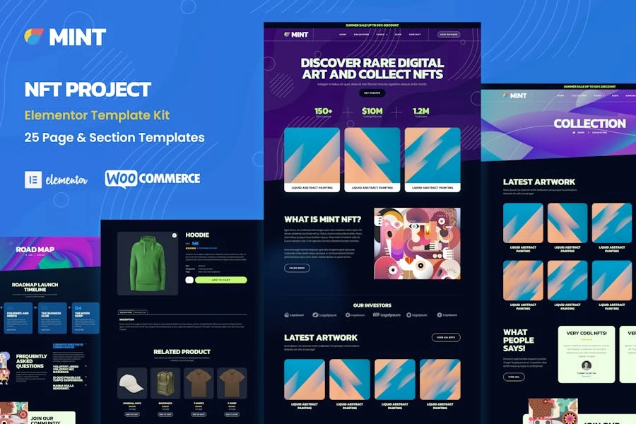 Mint - NFT Projects & Porfolio WooCommerce Elementor Template Kit