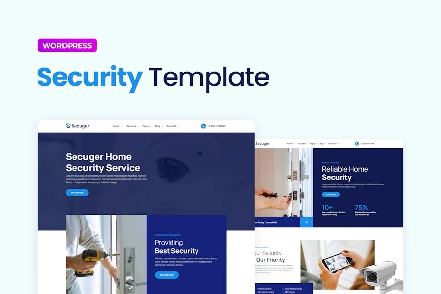 Secuger — Template Kit Elementor Pro de seguridad para el hogar