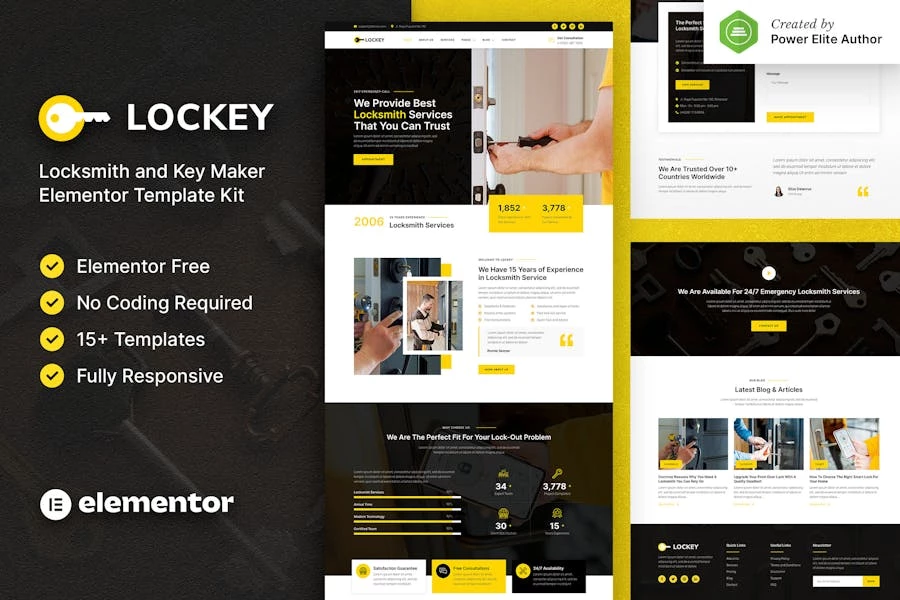 Lockey - Template Kit de elementos de servicio de cerrajería y fabricante de llaves