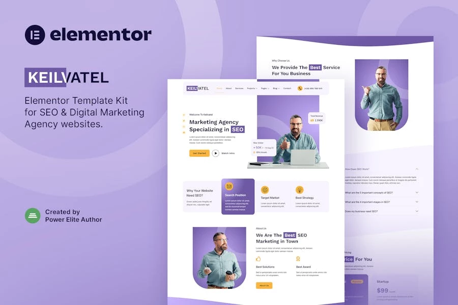 Keilvatel — Template Kit Elementor para Agencia de SEO y marketing digital
