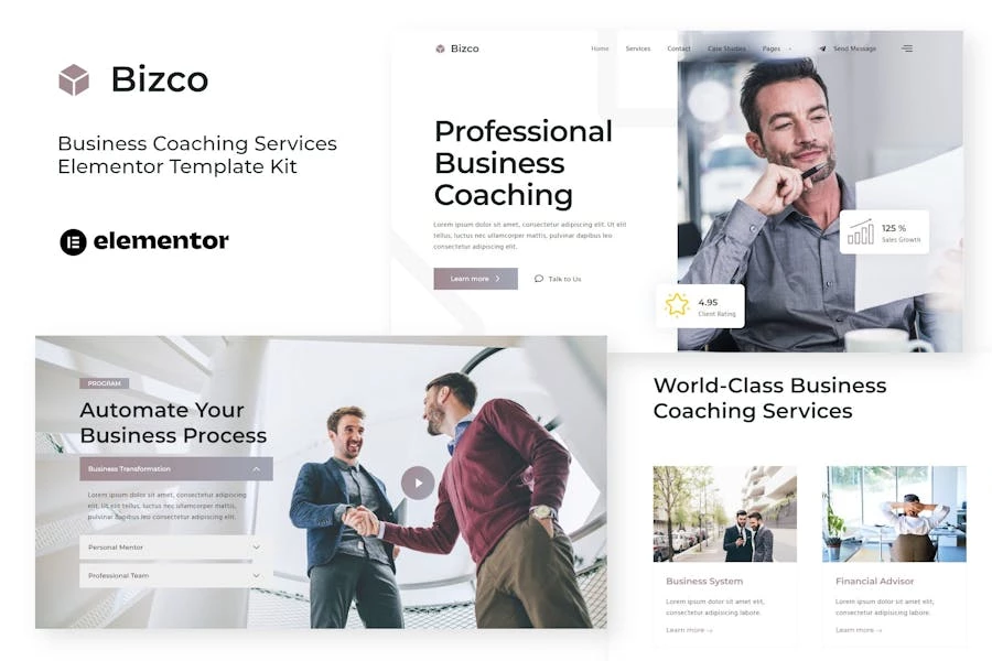 Bizco - Template Kit Elementor de Coaching Empresarial