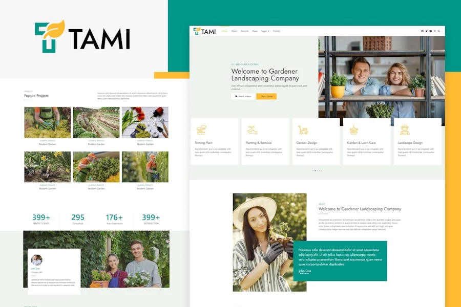 Tami - Kit de plantillas Elementor para Paisajismo y Jardinería