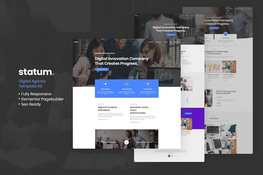 Statum - Kit de plantillas Elementor para empresas y agencias