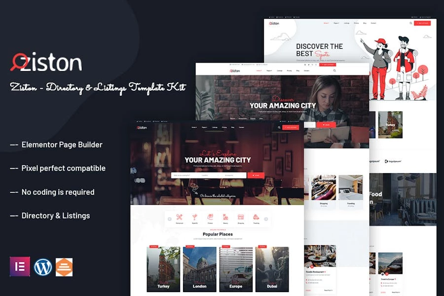Ziston - Template Kit Elementor para directorios y listados
