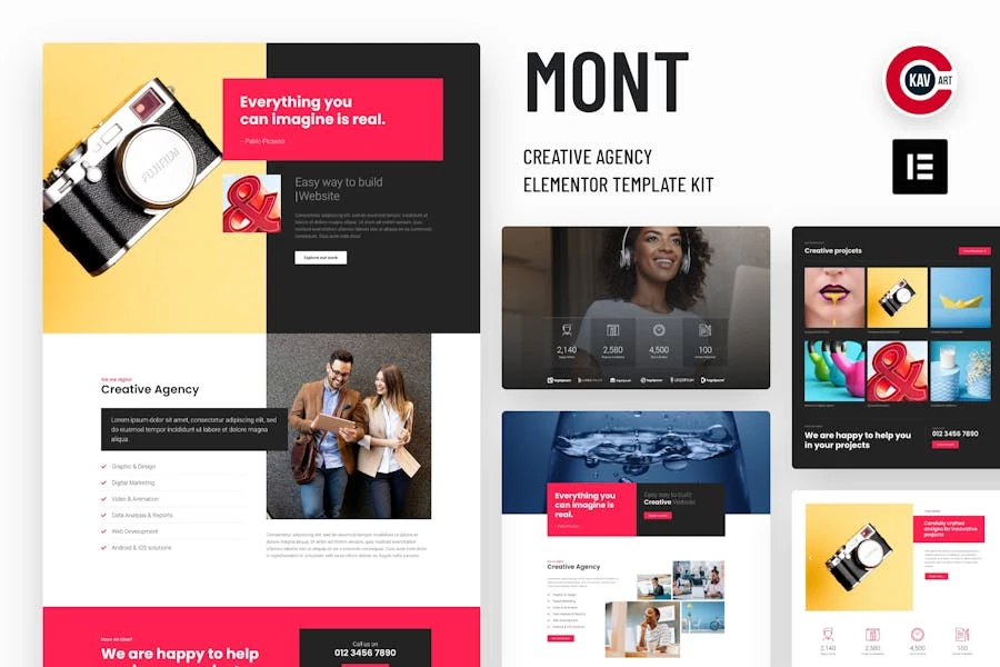 Mont - Kit de plantilla de agencia Elementor