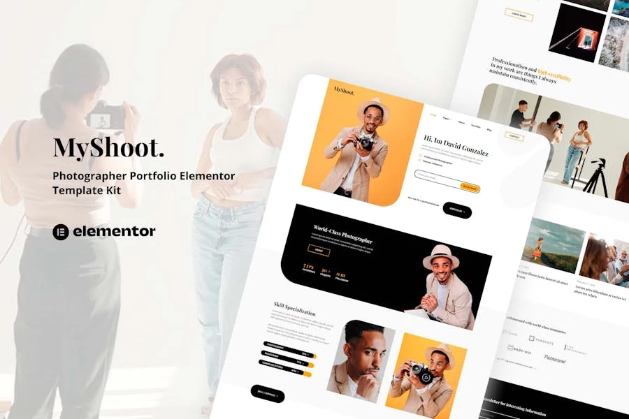 MyShoot - Kit de Plantillas Elementor para Porfolio de Fotógrafos