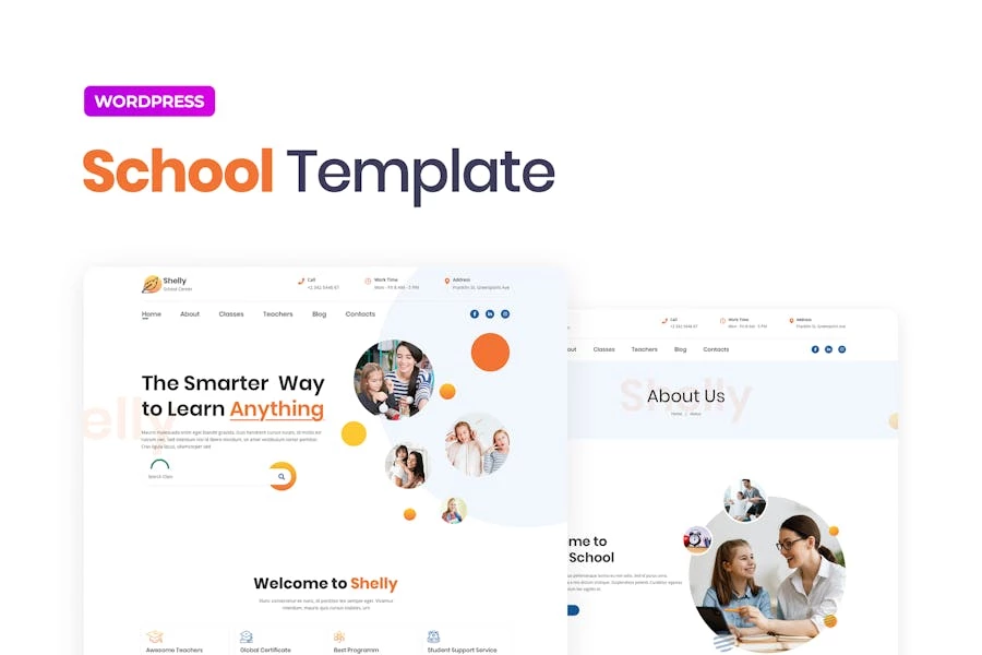 Shelly — Template Kit escolares para Elementor
