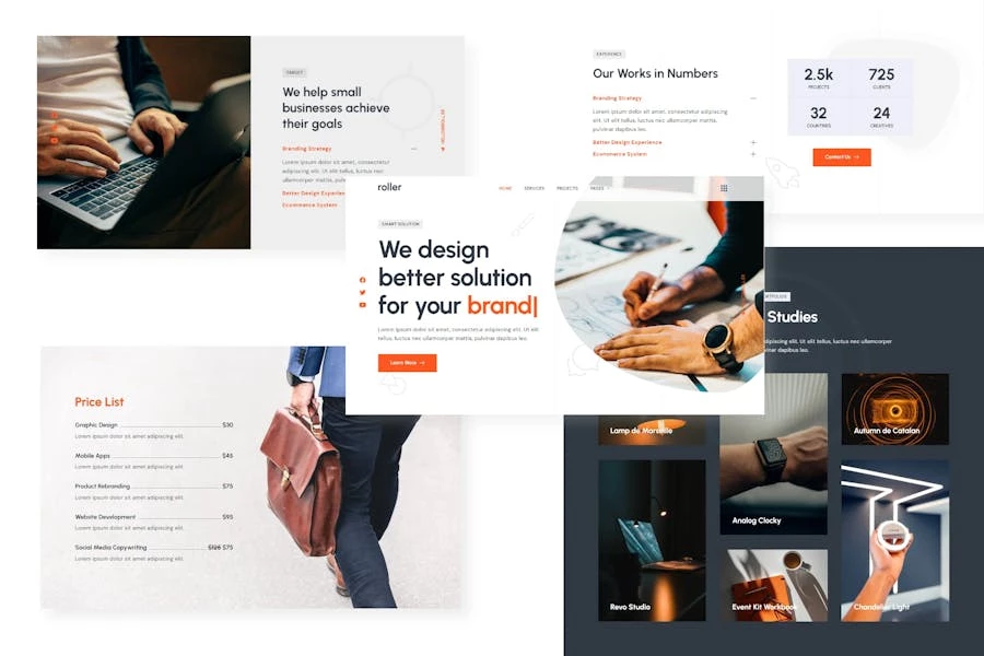 Roller - Template Kit Elementor para Porfolio creativo y agencia