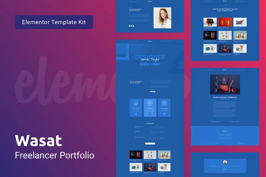 Wasat — Kit de plantillas Elementor para Porfolio Creativo