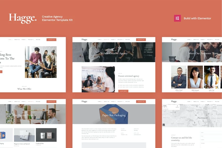 Hagge - Template Kit Elementor para Porfolio creativo