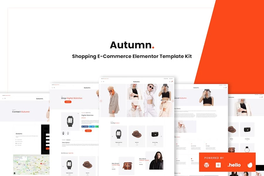Otoño - Kit de plantillas Elementor para comercio electrónico de moda