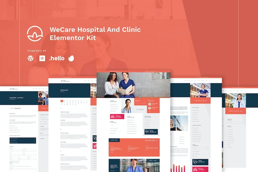 WeCare - Kit de plantillas Elementor para hospitales y clínicas