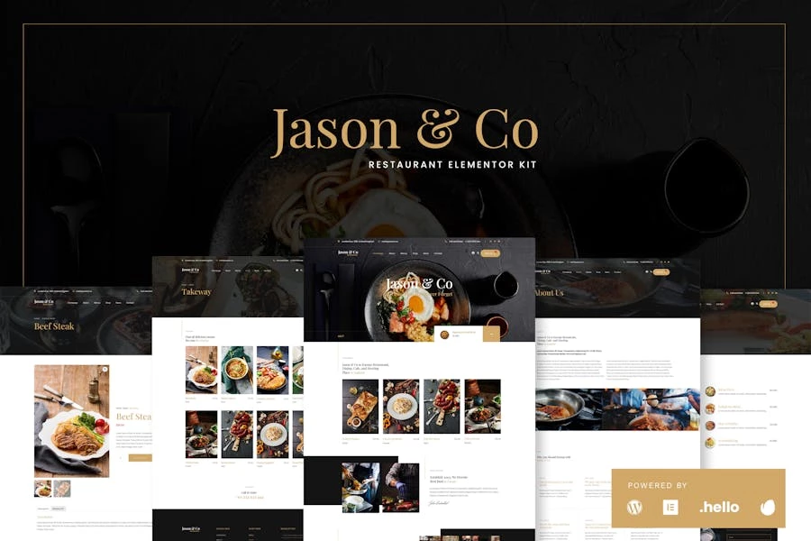 Jason & Co - Kit de plantillas Elementor para restaurantes y cafeterías