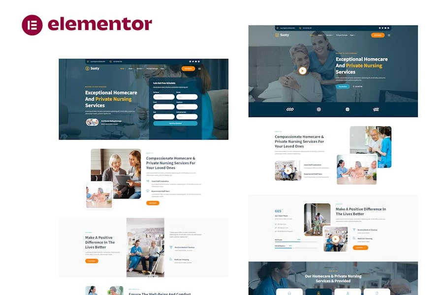 Susty - Template Kit Elementor para servicios privados y de atención domiciliaria