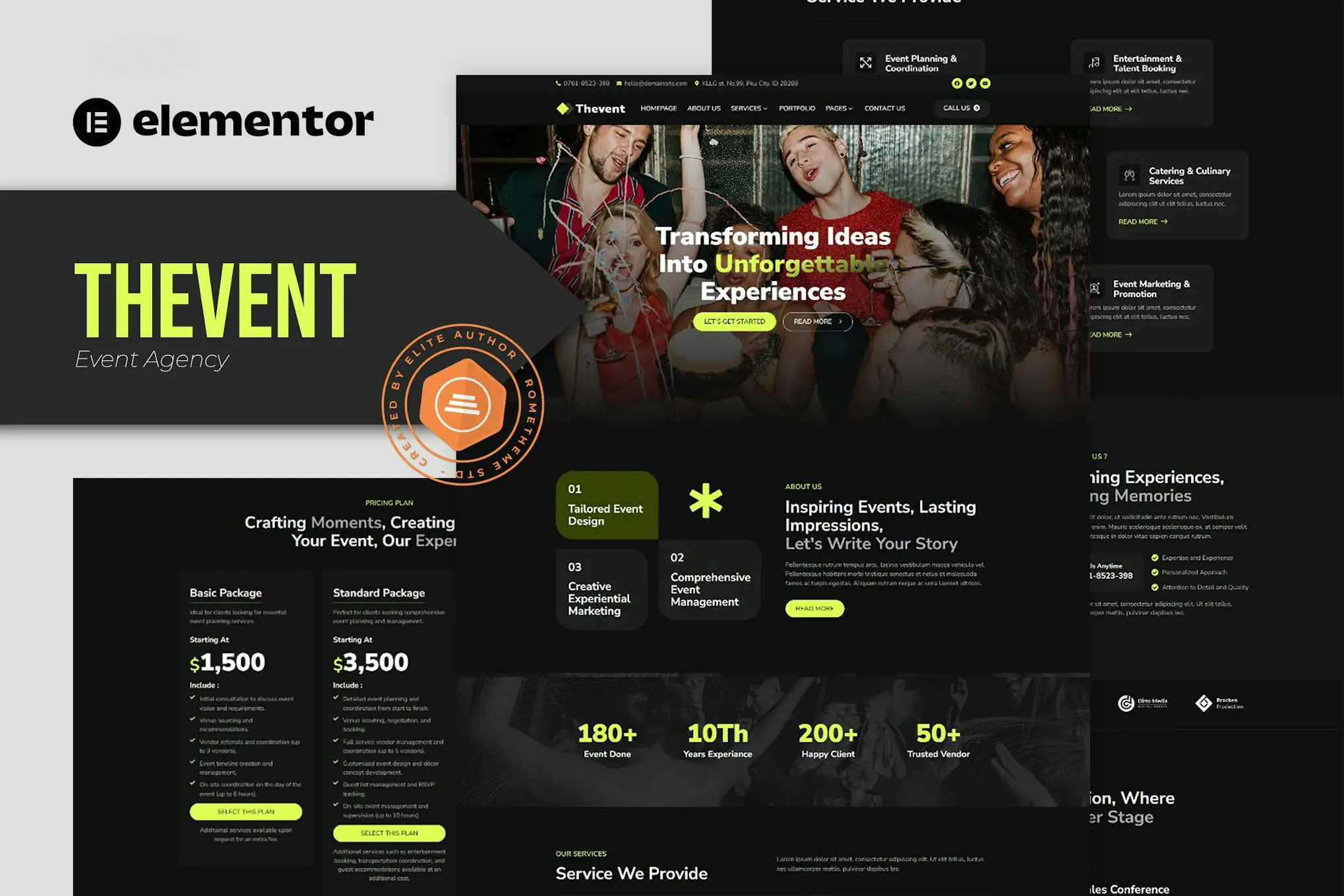 Thevent - Kit de plantillas Elementor para agencias de eventos