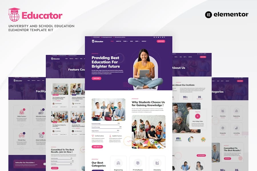 Educador - Template Kit Elementor de educación universitaria y escolar