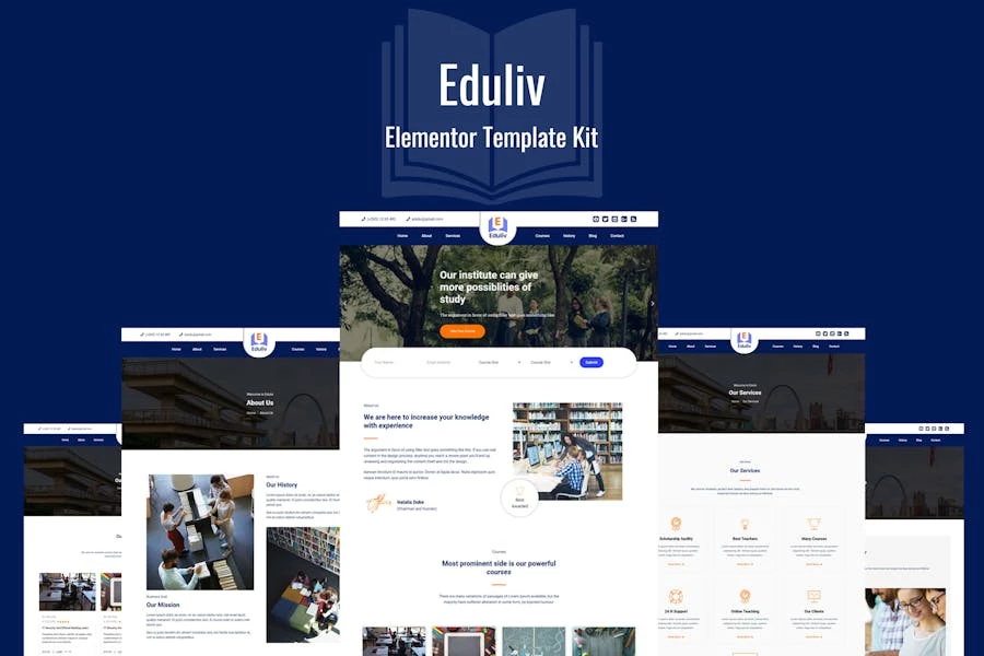 Eduliv - Kit de plantillas educativas Elementor