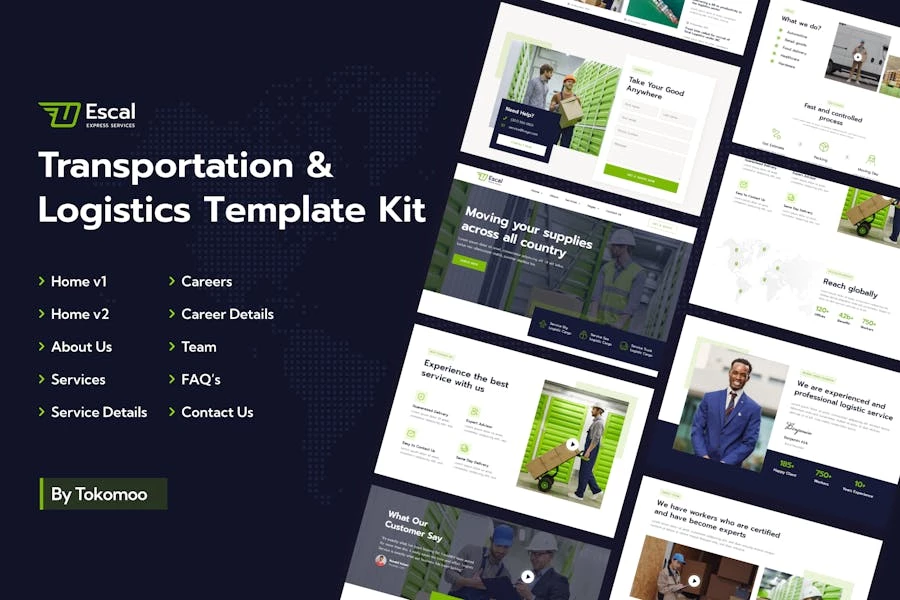 Escal | Kit de plantillas Elementor de transporte y logística