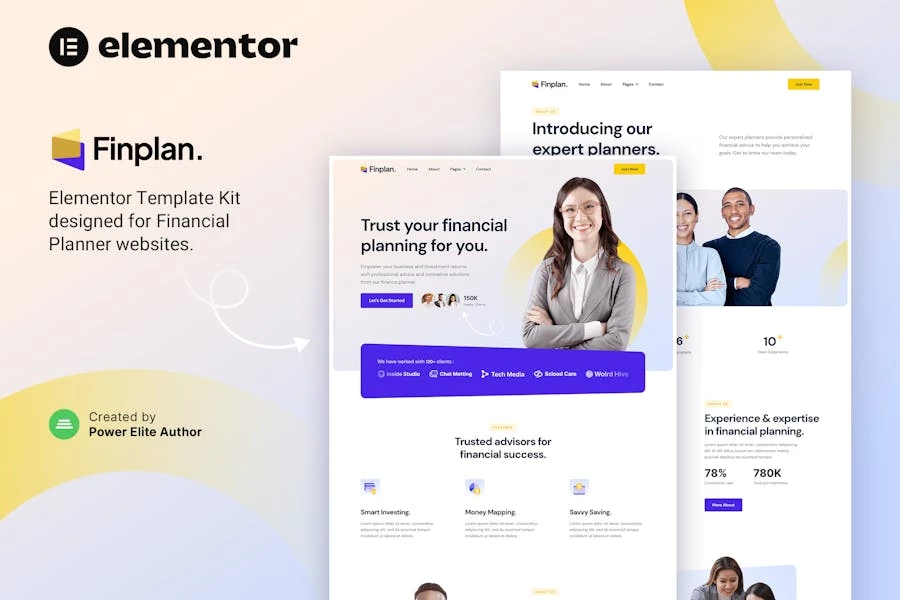 Finplan — Template Kit Elementor para planificadores y asesores financieros