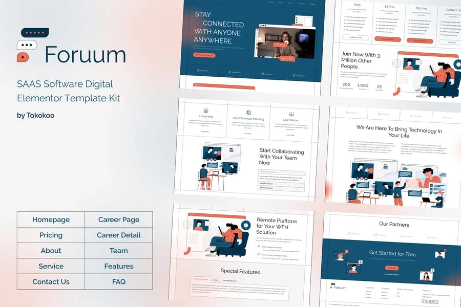 Foro | Template Kit Elementor de inicio de software y SaaS