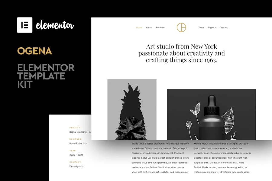 Ogena - Template Kit Minimal Elementor
