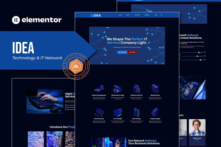 iDea - Template Kit de elementos de servicios de redes de TI y tecnología