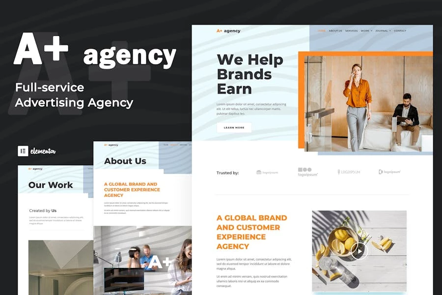 Template Kit A-Plus Creative Agencia Elementor