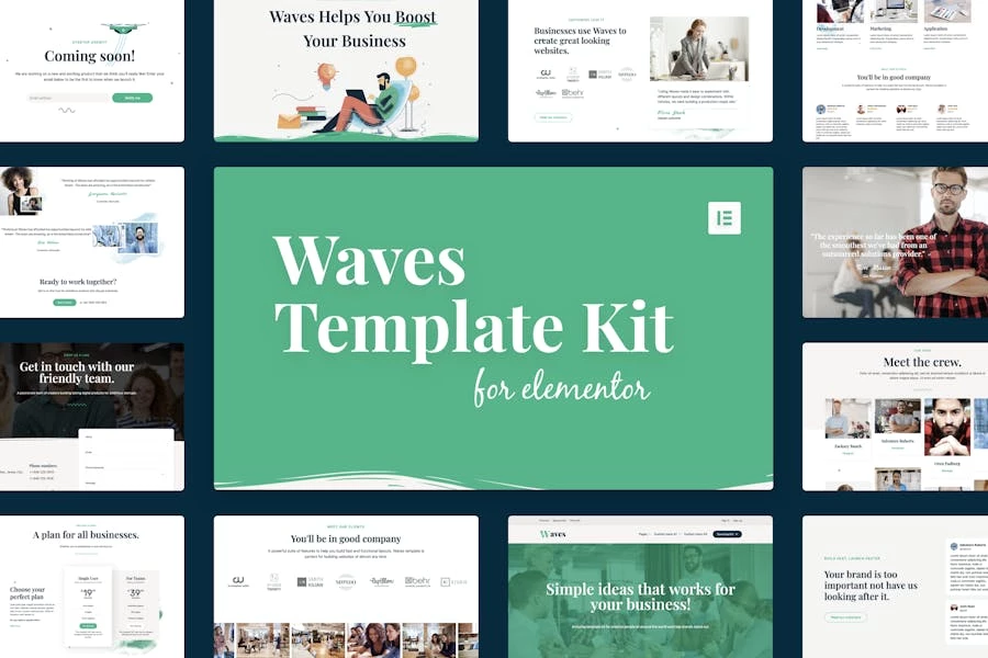 Waves - Template Kit Elementor para Agencia emergentes