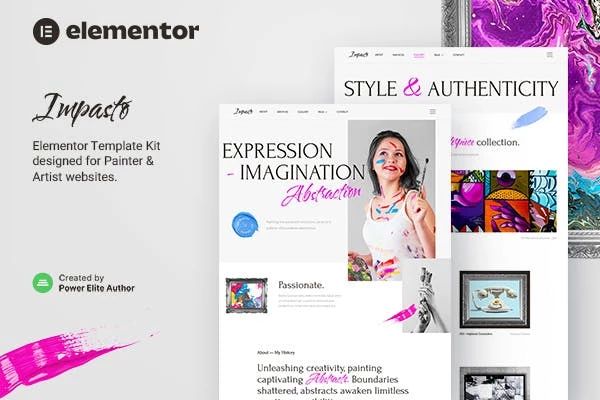 Impasto — Template Kit Elementor para pintores y artistas