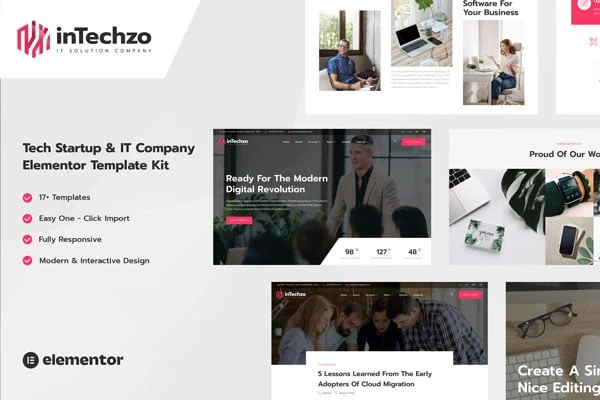 InTechzo - Kit de plantillas Elementor para empresas emergentes y de TI