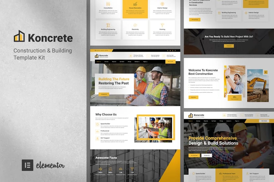 Koncrete - Template Kit para elementos de construcción y construcción