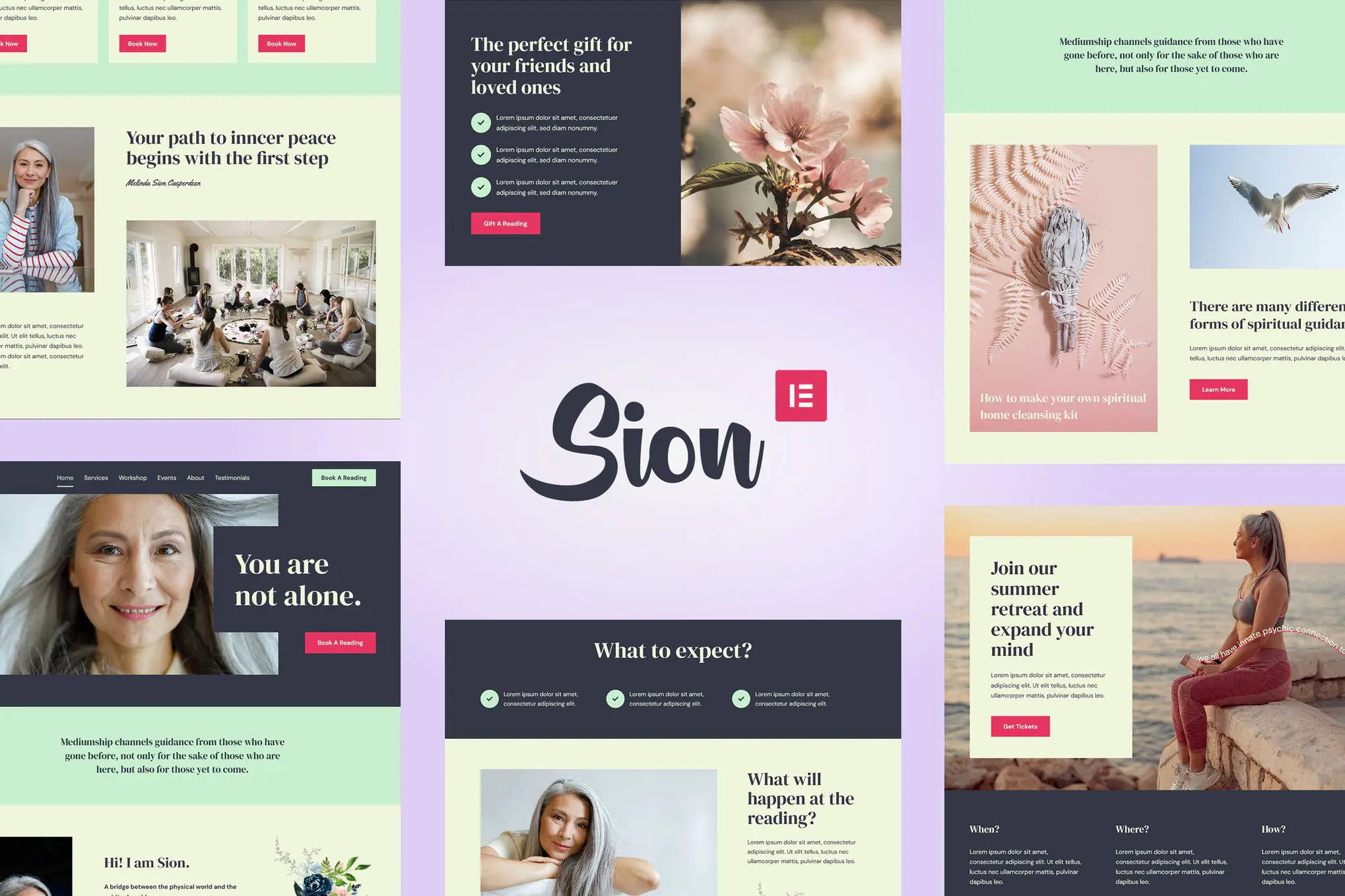 Sion - Kit de plantillas de Elementor para Psychic Medium