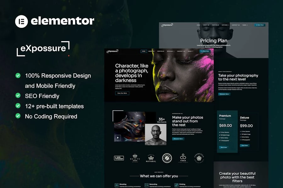 Expossure - Template Kit Elementor para fotografía y Porfolio