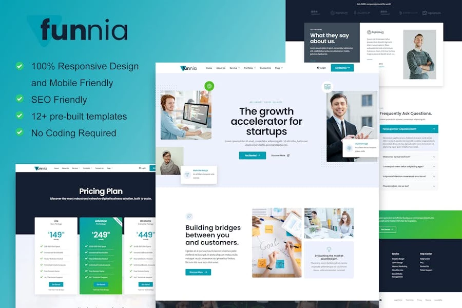 Funnia - Kit de plantillas Elementor para agencias digitales