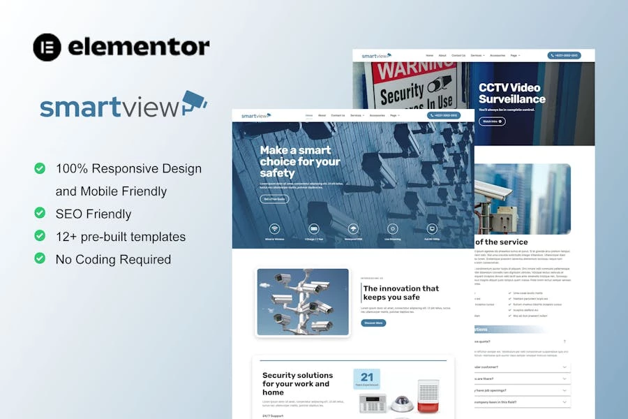 SmartView - Template Kit de elementos de seguridad y CCTV