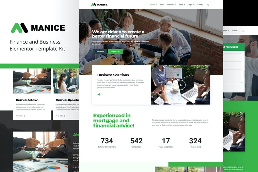 Manice - Template Kit de Business Elementor