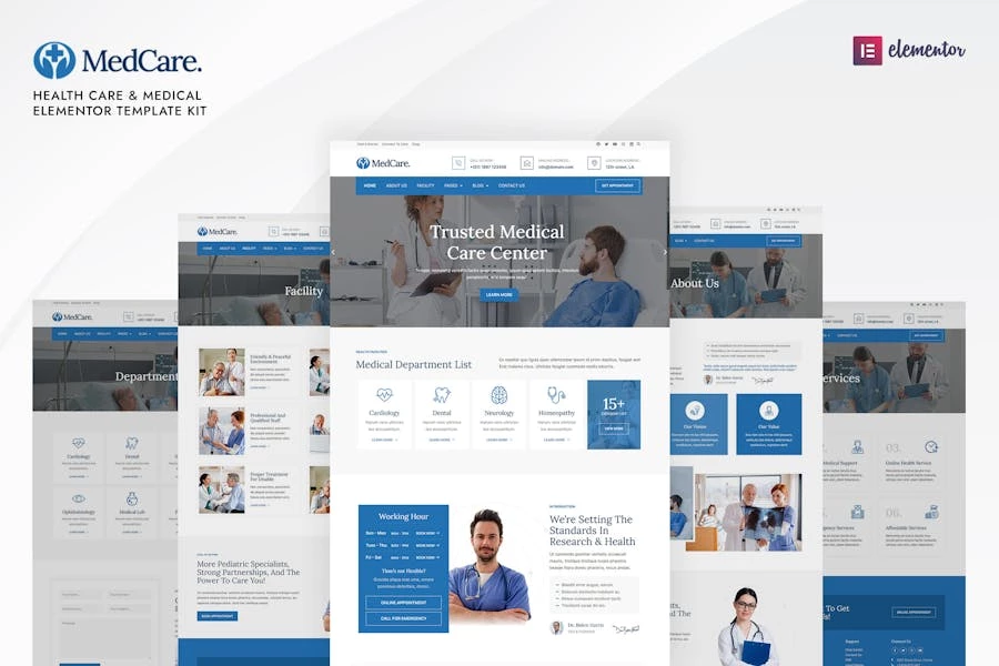 Medcare - Template Kit de elementos médicos y de atención médica