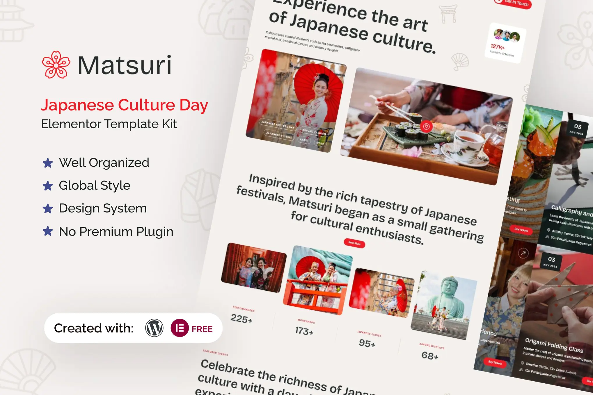 Matsuri - Kit de plantillas Elementor para el Día de la Cultura Japonesa