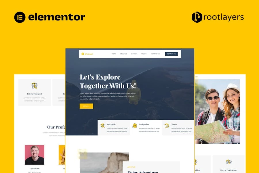 Atravel - Template Kit de sitio completo Elementor Pro para Agencia de viajes