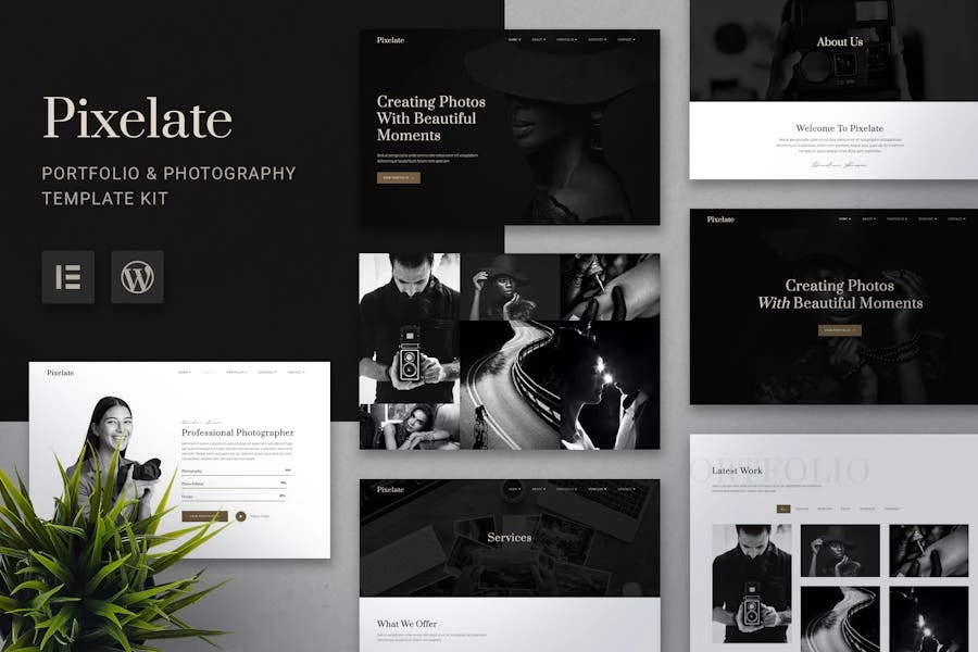 Pixelate - Template Kit Elementor para Porfolio y fotografía