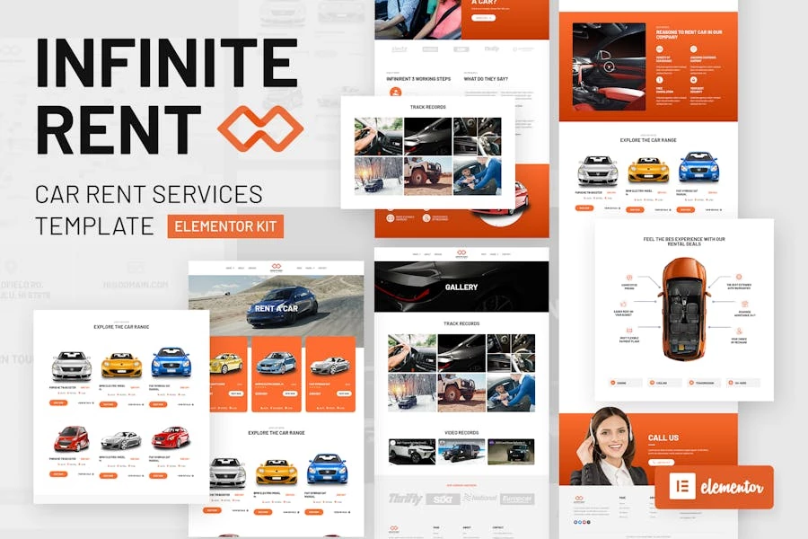 Infiniterent - Template Kit Elementor para alquiler de coches