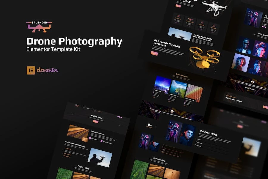Splendid - Kit de plantillas Elementor para fotografía de Zumbidos