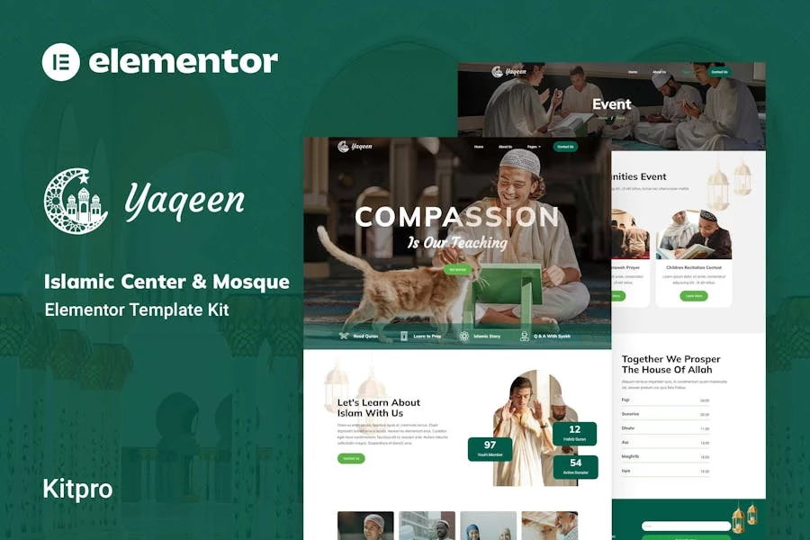 Yaqeen - Template Kit Elementor para centros islámicos y mezquitas