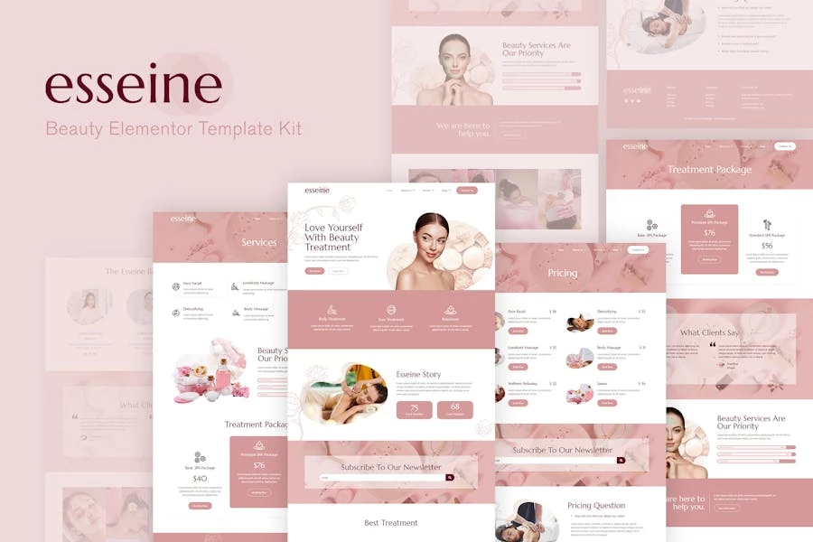 Essein - Kit de plantillas Elementor para spa de belleza
