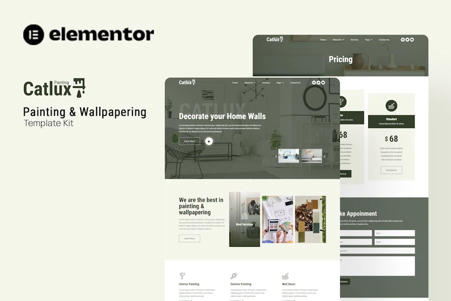 Catlux - Template Kit Elementor para pintar y empapelar