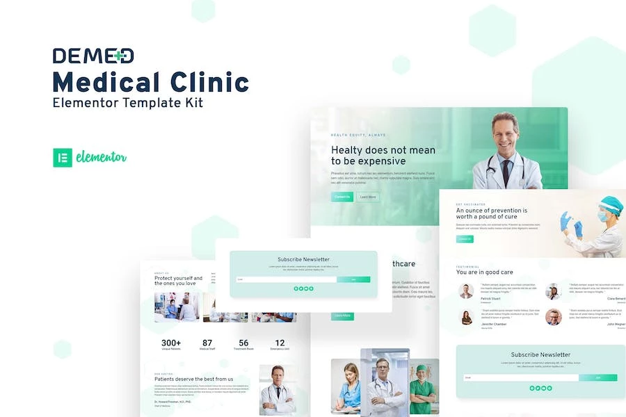Demed - Kit de plantillas Elementor para clínicas médicas