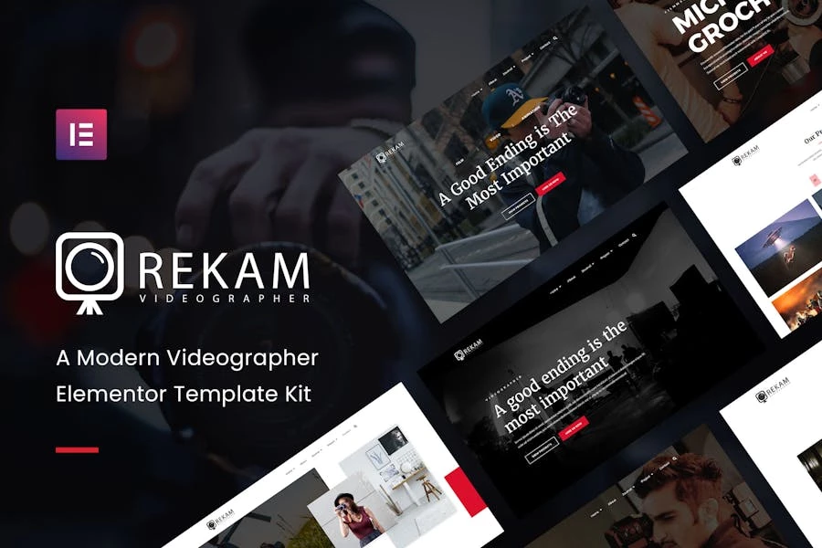 Rekam Kit - Kit moderno de plantillas Elementor para camarógrafos