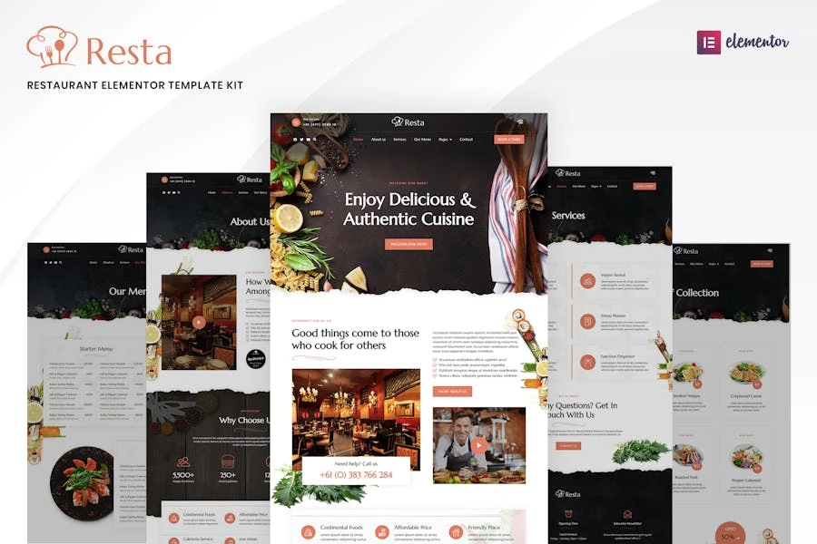 Resta - Template Kit de restaurante Elementor