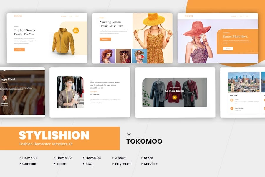 Stylishion | Kit de plantillas Elementor Pro para tienda de moda